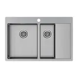 Кухонная мойка Paulmark Kroner 78/2SF L (780*510) Брашированная сталь BS